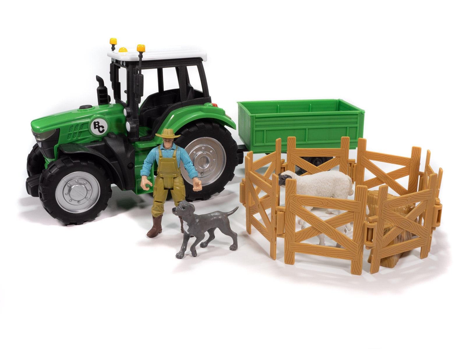 Big Country Adventure 16-Piece Sheep Farmer & Tractor Playset