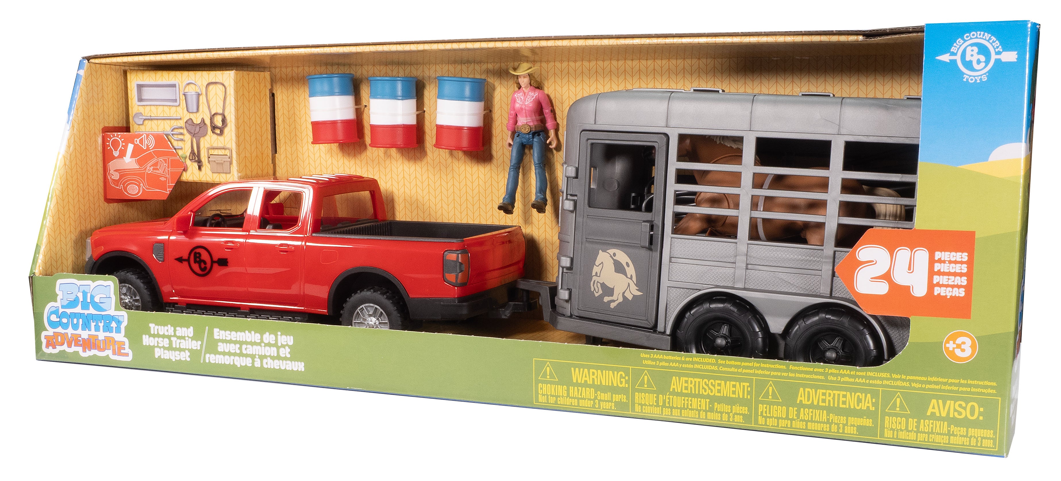 Big Country Adventure 24-Piece Truck & Horse Trailer Playset