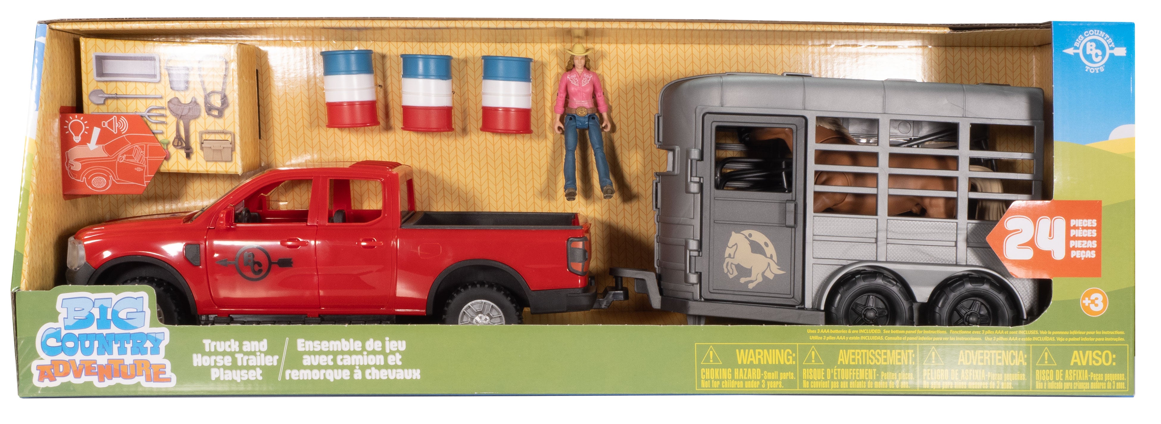 Big Country Adventure 24-Piece Truck & Horse Trailer Playset