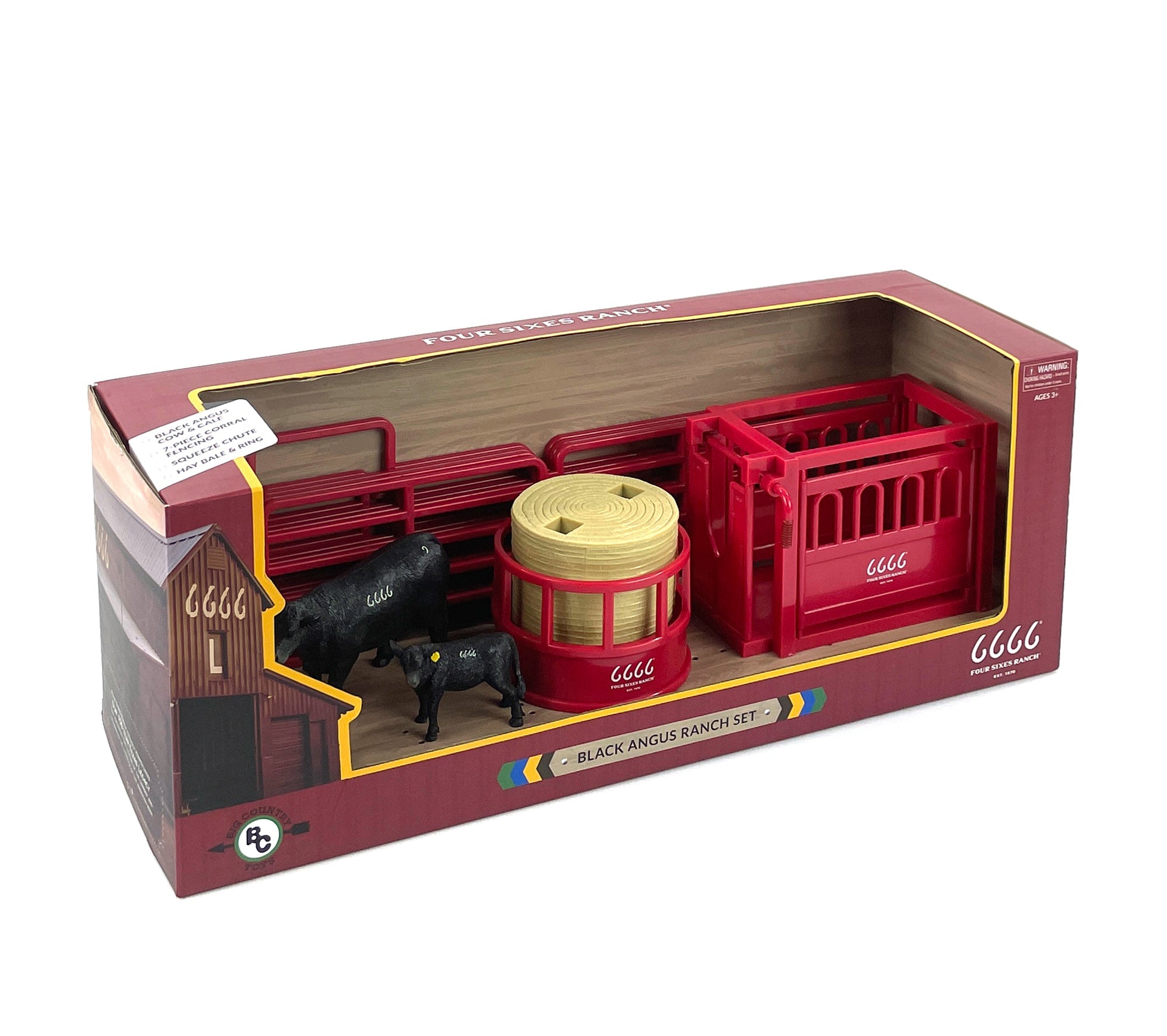 Four Sixes Ranch Black Angus Ranch Set | bigcountrytoys.com