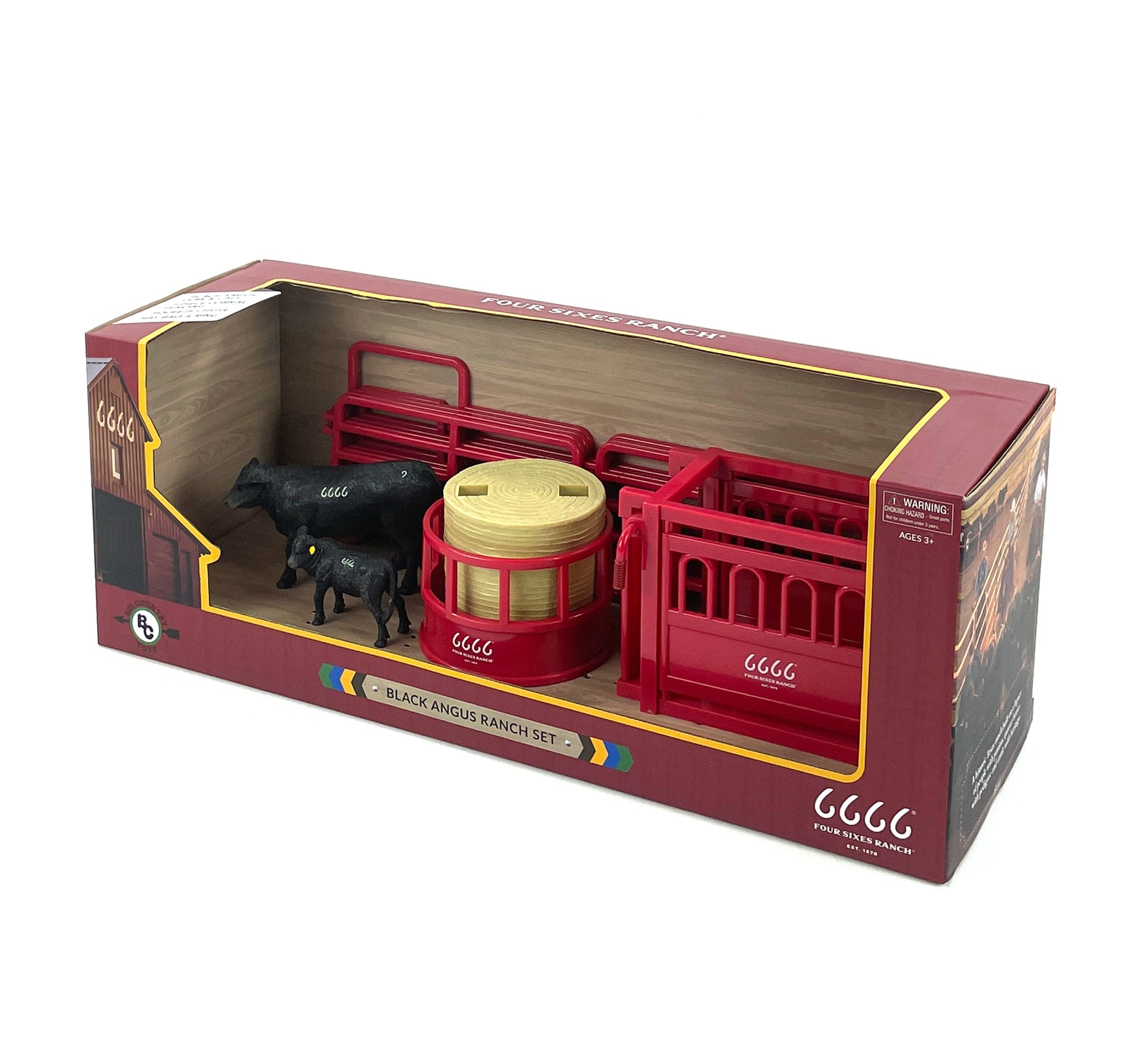 Four Sixes Ranch Black Angus Ranch Set | bigcountrytoys.com