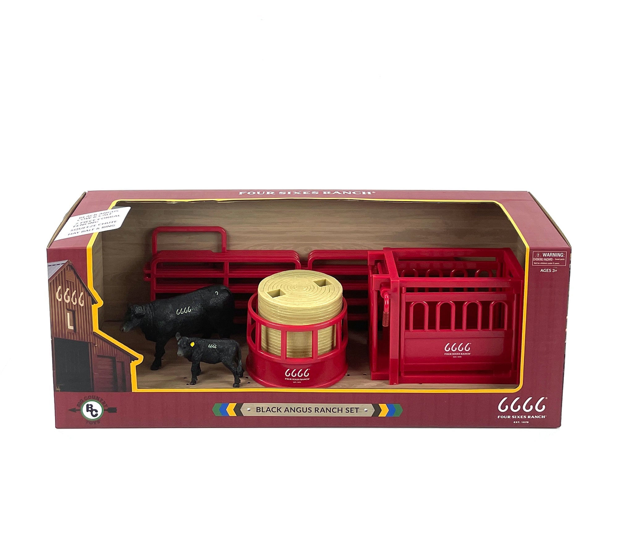 Four Sixes Ranch Black Angus Ranch Set | bigcountrytoys.com